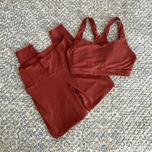 CALIA by Carrie Underwood Rust Sports Bra and Leggings Set